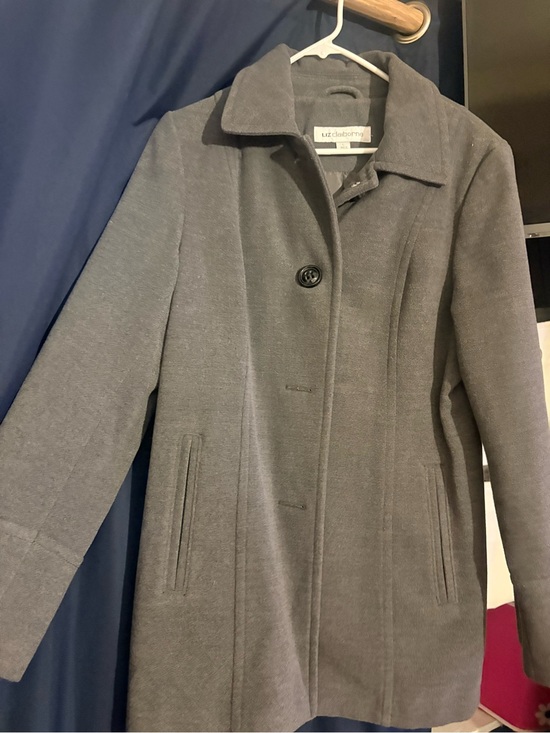 Liz Claiborne Jackets & Blazers - Liz Claiborne Gray Single-Button Pea Coat